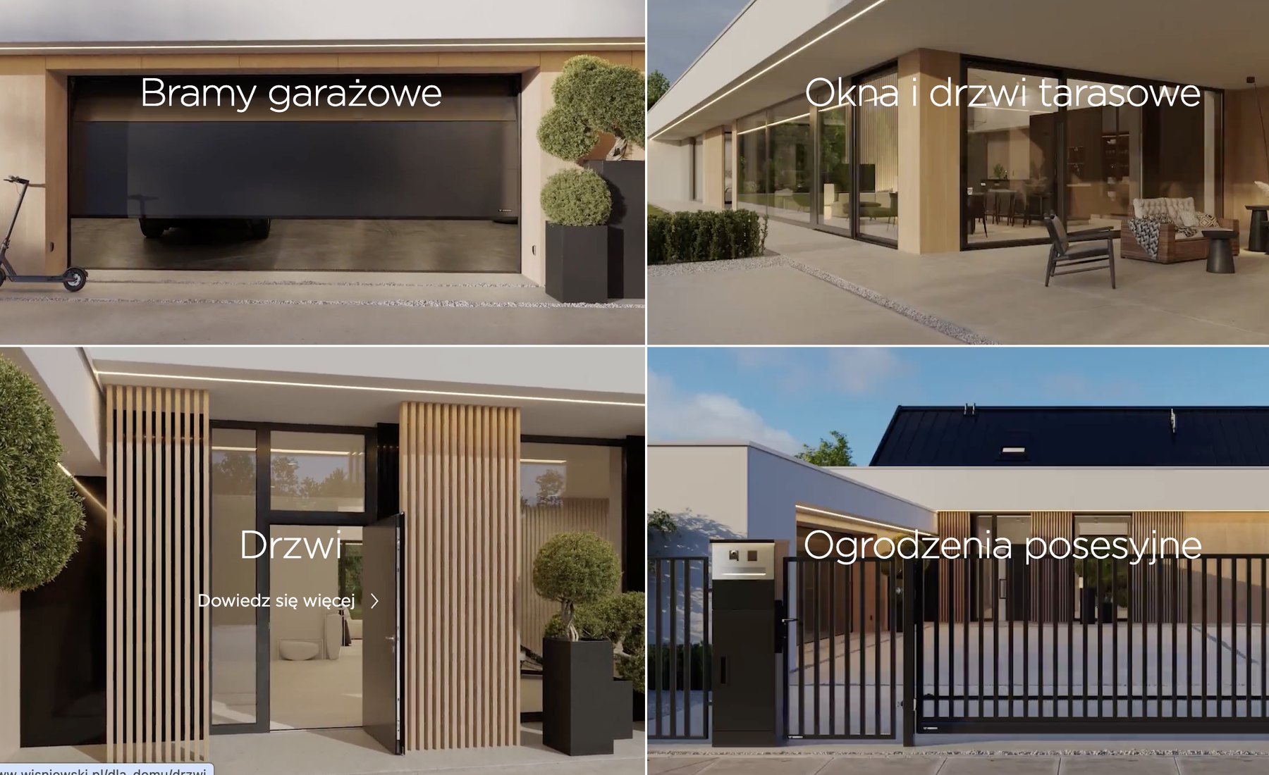 Entrance doors, windows, garage doors and fencing — Wiśniowski