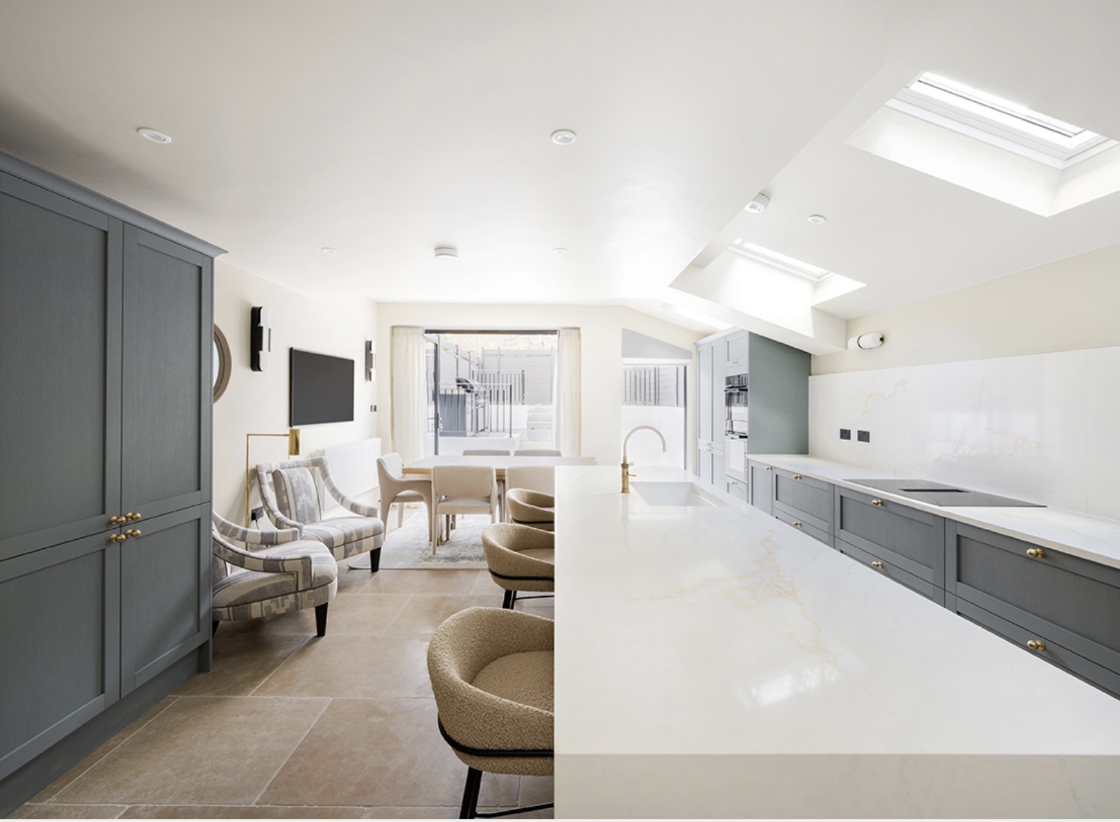 Achilles Road luxury contemporary kitchen with large stone island